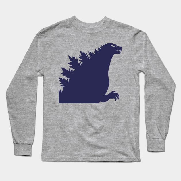 Godzilla silhouette Long Sleeve T-Shirt by kknows